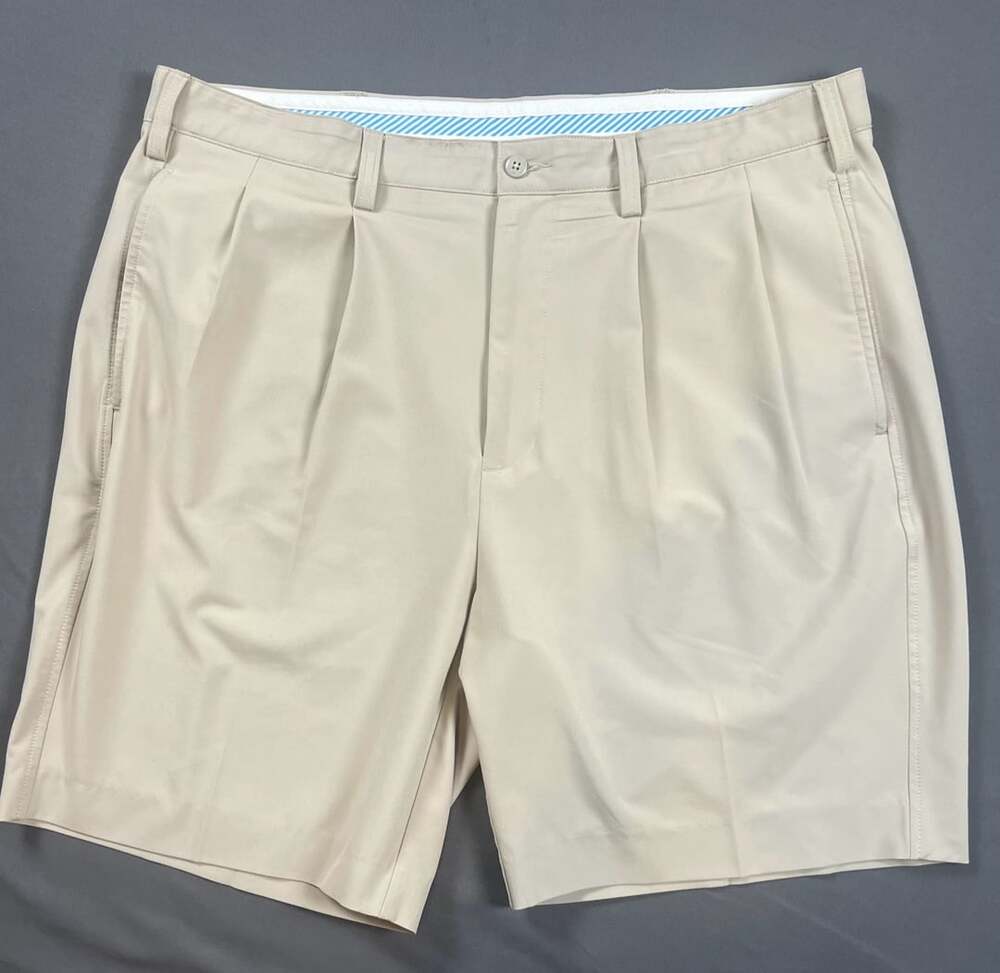 FootJoy Men's Pleated Beige Golf Shorts Size W38